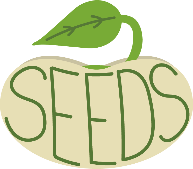 The picture is of the SEEDS logo, which is a seedling that is sprouting a new leaf